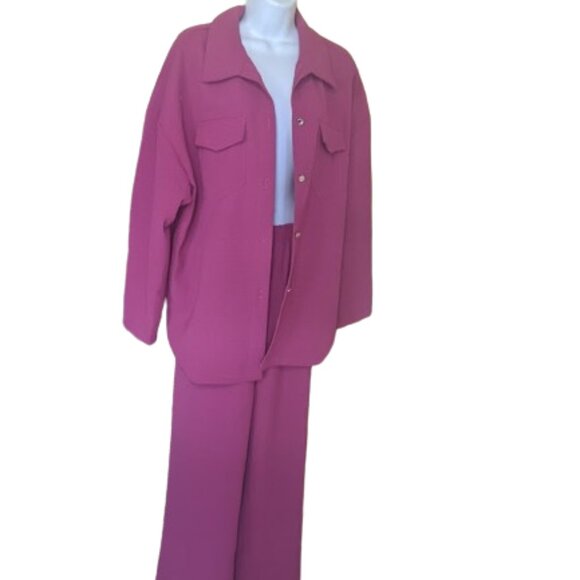 Two-Piece Pantsuit Pink Shirt and Pants Set Size XL NEW NWOT - Picture 2 of 6